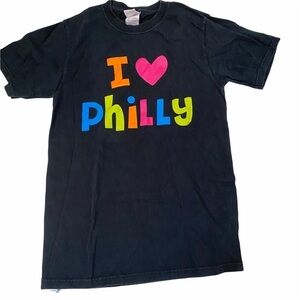 Fruit of the Loom I Love Philly Black T-shirt Sm